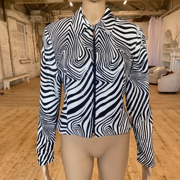 Vintage 1990's "Joseph Ribkoff" Zebra Print Blazer - Picture 1 of 11